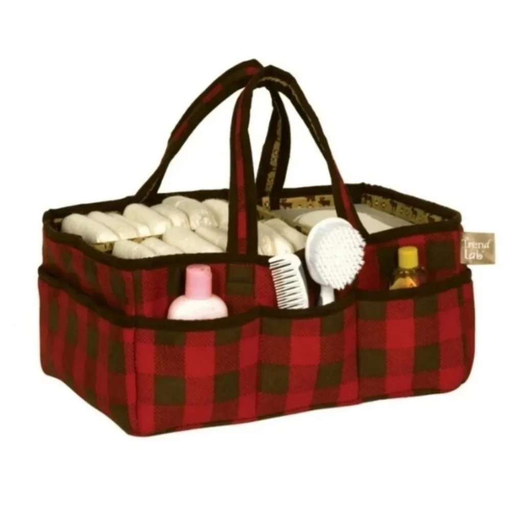 SET OF 2 TRENDLAB STORAGE CADDY  AND FLANNEL CHANGING PAD COVERS FOR BABY